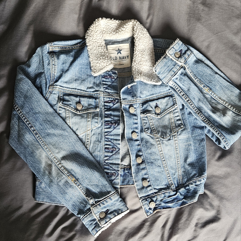 Old Navy Denim Sherpa Jacket M